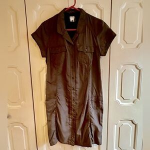 Columbia Titanium Brown Button-Up Shirt Dress Sz L